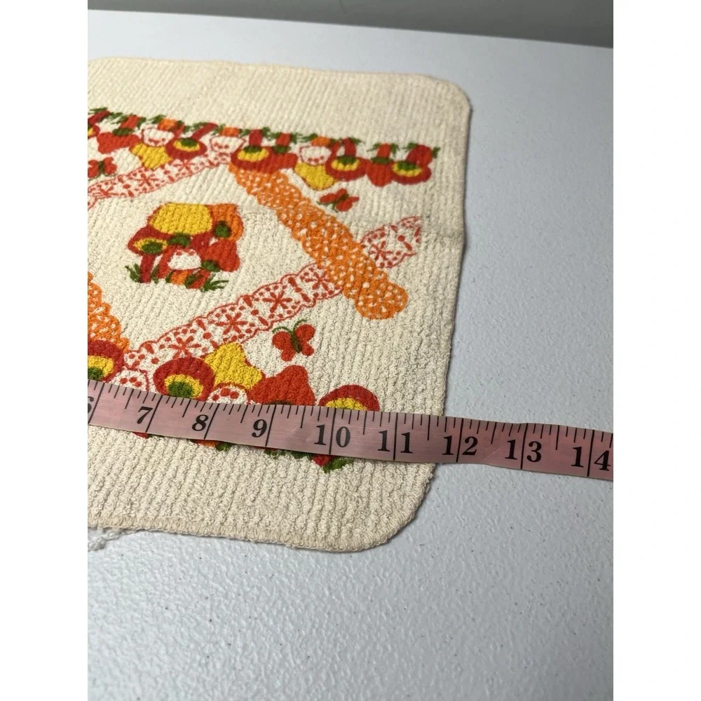 Tg Mushroom Dish Cloth Rag Kitchen Orange Read Yellow‎ Retro MCM Lot Of 3